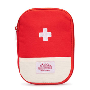 Jipemtra Red First Aid Bag Empty 1st Aid Bag Section Dividers Medical Travel Case Emergency First Responder Storage Compact Medicine Bag for Car Home