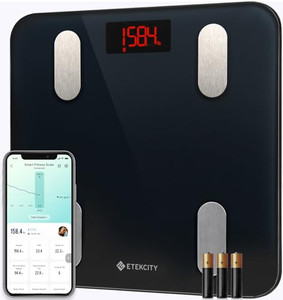 Etekcity Smart Scale for Body Weight, Digital Bathroom Weighing Machine Fat Percentage BMI Muscle, Accurate Composition Analyzer People, Bluetooth El