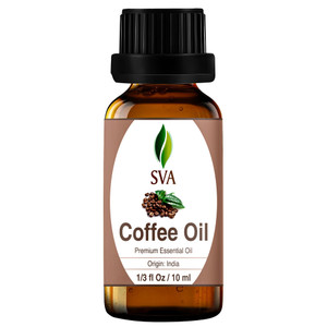 SVA Coffee Essential Oil  1/3 Fl Oz  100% Natural Coffee Oil - for Diffuser, Hair Care, Face, Skin Care, Aromatherapy, Scalp and Body Massage, Soap