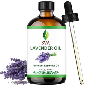 SVA Lavender Essential Oil  4 Fl Oz  100% Natural Lavender Oil - for Diffuser, Hair Care, Face, Skin Care, Aromatherapy, Scalp and Body Massage, So