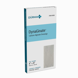 Dynarex DynaGinate Calcium Alginate Wound Dressing - Sterile, Non-Stick Topical Wound Pads - Absorbent Gel Patches for Moderate to High Exuding Cuts