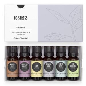 Edens Garden Essential Oils De-Stress 6 Set  100% Pure Therapeutic Grade, Undiluted Aromatherapy Blends for Relaxation, Calming & Mood  Ideal for D