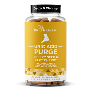 Eu Natural Purge Uric Acid Flush - Eat & Drink What You Want - Uric Acid Support for Joints & Mobility with Celery Seed, Tart Cherry & Chanca Piedra