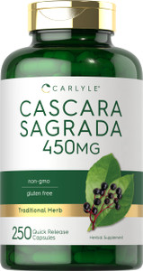Carlyle Cascara Sagrada Capsules | 450 mg | 250 Count | Herbal Supplement | Non-GMO, Gluten Free