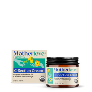 Motherlove C-Section Cream (2 oz) Organic Herbal Balm for Cesarean Scar Massage