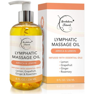 Lymphatic Massage Oil for Massage Therapy | 100% Natural Lymphatic Drainage Oil | Premium Quality with Arnica, Lemon & Ginger | for Post Surgery Reco