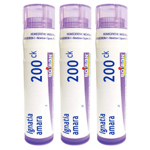 Boiron Ignatia Amara 200ck Homeopathic Medicine for Apprehension, Hypersensitivity to Stress - Pack of 3 (240 Pellets)