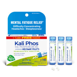 Boiron Kali Phosphoricum 30C Homeopathic Medicine for Headaches, Sleeplessness, Mental Fatigue, and Concentration Difficulties - 3 Count (240 Pellets