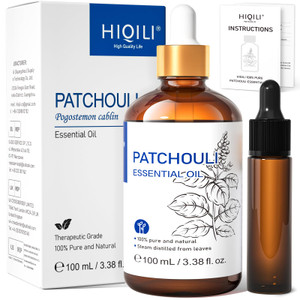 HIQILI Patchouli Essential Oil,100% Pure & Natural for Homemade Perfume, Sooth Skin, Nourish Hair at Home with Diffuser, Gift for Hippie Friend -100M