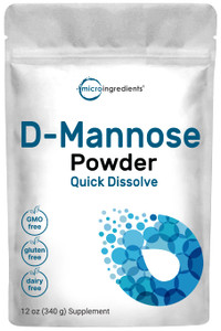 Micro Ingredients D Mannose Powder, Pure Mannose Supplement, Quick Water Soluble, Support Urinary Tract Cleanse & Bladder Health, Premium Mannose for
