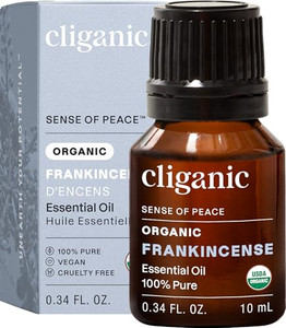 Cliganic Organic Frankincense Essential Oil - Boswellia Serrata, 100% Pure Natural Undiluted, for Aromatherapy | Non-GMO Verified (Packaging May Vary