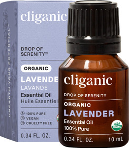 Cliganic Organic Lavender Essential Oil - 100% Pure Natural Undiluted, for Aromatherapy Diffuser | Non-GMO Verified (Packaging May Vary)