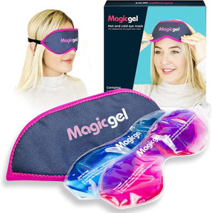 Magic Gel Eye Mask Cold Pack | 2 Pack Cooling Eye Mask for Sleeping | Reuable Cold Eye Mask & Hot Eye Compress with Adjustable Strap | Eye ice Pack f