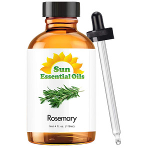 Sun Essential Oils - 4 oz Rosemary Essential Oil for Hair Growth, Skin, Scalp - Drops for Diffuser, Humidifier & Aromatherapy Massage - DIY Candle, L
