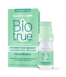 Biotrue Hydration Boost, Preservative-Free Eye Drops for Dry Eyes, Instantly Moisturizes, Rehydrates, Contact Lens Friendly, Refresh & Relieve Eye Ir