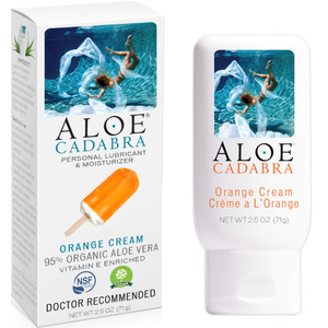 Aloe Cadabra Flavored Vaginal Moisturizer, Organic Edible Aloe Non-Staining, pH Balanced(Orange Cream, 2.5 Ounces, 1 Pack)