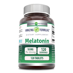 Amazing Formulas Melatonin 10 Mg Supplement | Tablets | Non-GMO | Gluten-Free | Made in USA (1 Pack | 120 Count)
