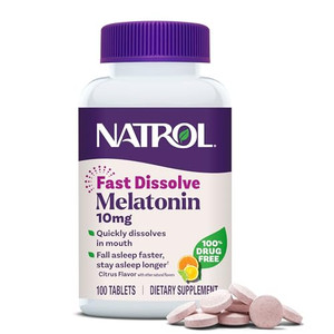Natrol Melatonin 10mg Fast Dissolve Tablets - Citrus Flavor, 100 Count, Sleep Support, Fast Dissolve Melatonin for Adults, 100-Day Supply