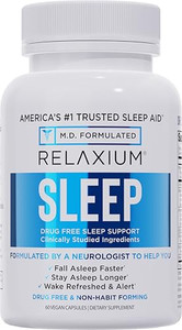 Relaxium Sleep Aid for Adults, Melatonin 5mg with Magnesium Glycinate, Sleep-Promoting Valerest & Ashwagandha, Non-Habit Forming Sleep Supplement, 60