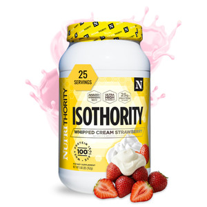 Nutrithority - Isothority Isolated Whey Protein Powder with Ultra-Absorbable Protein & BCAAs to Build Muscle and Accelerate Recovery, Keto Friendly,