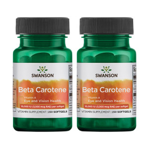 Swanson Beta-Carotene - Vitamin A Supplement Promoting Immune Health, Eye & Skin Health - Natural Wellness Formula - (250 Softgels, 3000mcg Each) (2