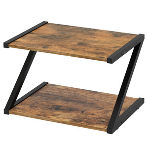 YATINEY Desktop Printer Stand, 2-Tier Printer Table with Storage Shelf, Under Desk Printer Stand for Office, Open Organizer Shelf, Easy Assembly, Rus