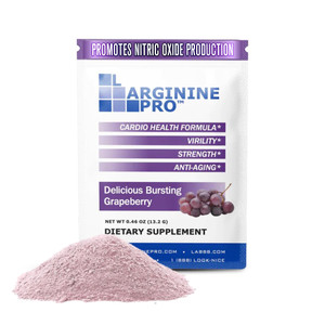 L-ARGININE PRO Supplement Powder | 30 Packets Single Serve Travel Size | 5,500mg of L-arginine Plus 1,100mg L-Citrulline, Grape
