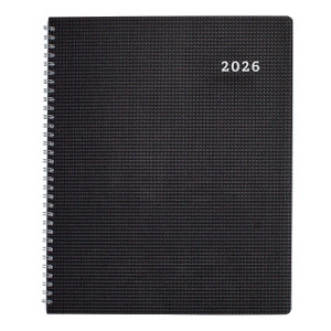 Brownline® 2026 DuraFlex Monthly Planner, 14 Months, December 2025 to January 2027, Twin-Wire Binding, 8.875" x 7.125", Black (CB1200V.BLK-26)