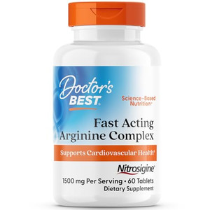 Doctors BEST Fast Acting Arginine Complex, Supports Cardiovascular Health, Non-GMO, Gluten Free, Soy Free, Vegan 60 Tablets