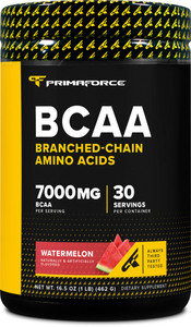 Primaforce BCAA Powder (Watermelon) - 7000MG 2:1:1 BCAAs, 30 Servings, Post-Workout Recovery Drink with Amino Acids and Real Salt for Men & Women