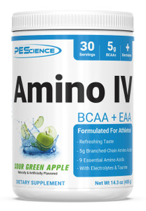 PEScience Amino IV BCAA & EAA Powder, Essential Amino Acids, Taurine, Electrolytes for Hydration and Muscle Recovery, Sugar Free for Men & Women, Pos