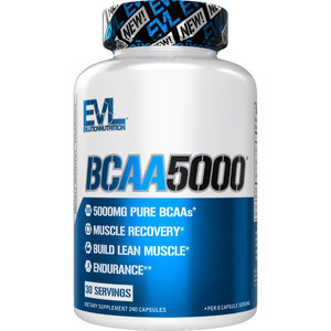 BCAAs Amino Acids Supplement for Men - EVL 2:1:1 5g BCAA Capsules for Post Workout Recovery and Lean Muscle Builder for Men - BCAA5000 Branched Chain