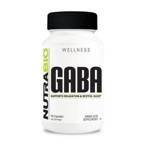 NutraBio 100% Pure GABA Supplement (Gamma-Aminobutyric Acid), 500mg - May Help with Healthy Sleep and Relaxation, 90 Capsules