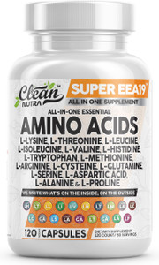 Clean Nutraceuticals Amino Acids Supplement L-Lysine, L-Threonine, L-Leucine, Isoleucine, Valine, L-Histidine, L-Tryptophan, L-Methionine, L-Arginine