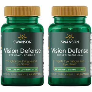 Swanson Vision Defense Antioxidant Vision Health Supplement Lutein Zeaxanthin Astaxanthin Broccoli Extract Bilberry Extract 60 Softgels Sgels (2 Pack