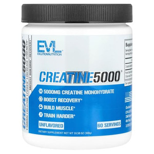 Evlution Nutrition Creatine 5000 - Supports Faster Recovery Lean Muscle Growth & Performance - Pre & Post Workout Powder - 5000mg Pure Creatine Monoh