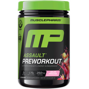 MusclePharm Assault Pre Workout Powder for Men & Women  Energy & Strength Boost Pre-Workout Supplements with Beta Alanine, Caffeine, Creatine & Beta