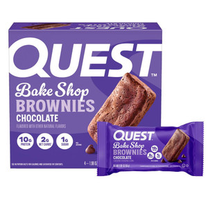 Quest Nutrition Bake Shop, Chocolate Brownies, 10g Protein, 2g Net Carbs, 1g Sugar, 4 Count