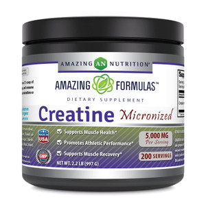 Amazing Formulas Micronized Creatine Monohydrate Powder Supplement | 5000 mg Per Serving | Ideal Pre & Post Workout Supplement | Made in USA (2.2 Lb,