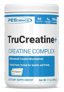 PEScience TruCreatine+ Creatine Monohydrate Powder Plus Epicatechin, Micronized Creapure Creatine for Women & Men, Supports Muscle Growth, Strength &