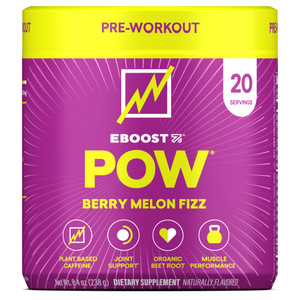 EBOOST POW Natural Pre Workout Powder - 20 Servings - Berry Melon Fizz - Pre Workout Supplement for Performance, Joint Mobility Support, Energy, Focu