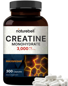 Creatine Monohydrate Capsules 3,000mg Per Serving, 300 Count | Micronized, Unflavored Creatine Pills | Pre-Workout & Muscle Strength Support | Easy t