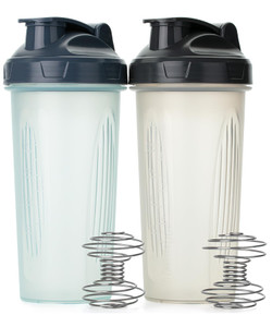 Mr. Pen- Shaker Bottles for Protein Mixes, 28 oz, 2 Pack, Clear, Protein Shaker Bottle with Wire Whisk Ball, Blender Bottle