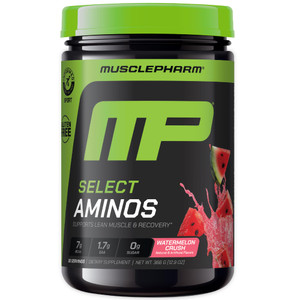 MusclePharm Select Amino's EAA + BCAAs, Post Workout Essential Amino Acids Powder, Pre Workout Energy Supplement for Men & Women with Branched Chain