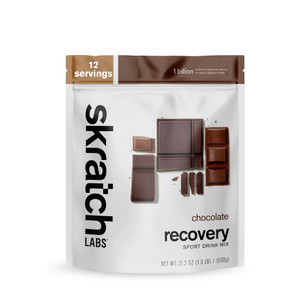 Skratch Labs Post Workout Recovery Drink Mix with Chocolate, (21.2 oz, 12 Servings) with Complete Milk Protein of Casein, Whey, Probiotics, Gluten Fr