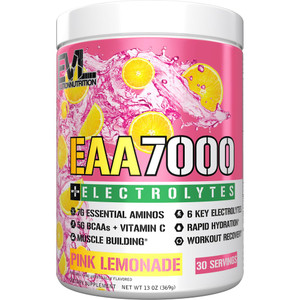 Evlution Nutrition EAA7000 + Electrolytes - Pre & Post Workout Powder - Muscle Building + Recovery Supplement - 7g EAAs + 5g BCAAs + 6 Key Electrolyt