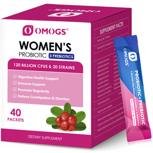 OMOGS Women's Probiotic,120-Billion-CFUs, 18 Strains, with 3 Prebiotics and Cranberry Extract, Help for Immune Booster, Digestive Health, Gut Health