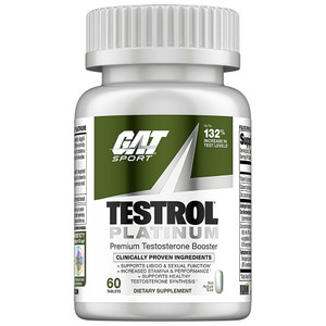 Testrol Platinum, Test Booster for Men by GAT Sport Stamina + Libido + Testosterone Boost, Boron, Vitamin D, Zinc, 60 Tablets