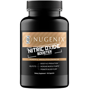 Nugenix Nitric Oxide Booster Supplement - Nitric Oxide Flow, L-Arginine, L-Citrulline, Pine Bark Extract - Vasodilator - 100 Capsules