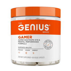 Genius Gamer, Gaming Focus Supplement, 80 Pills - Elite Nootropic Performance Booster - Boost Brain & Mental Clarity, Reaction Time & Concentration -
